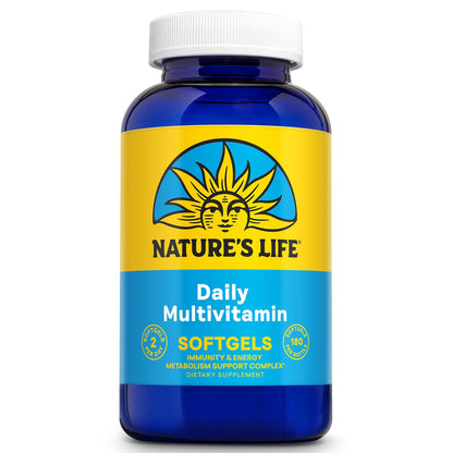 Nature's Life Daily Multivitamin for Men & Women | Immune & Energy Support | 90 Serv, 180 Softgels