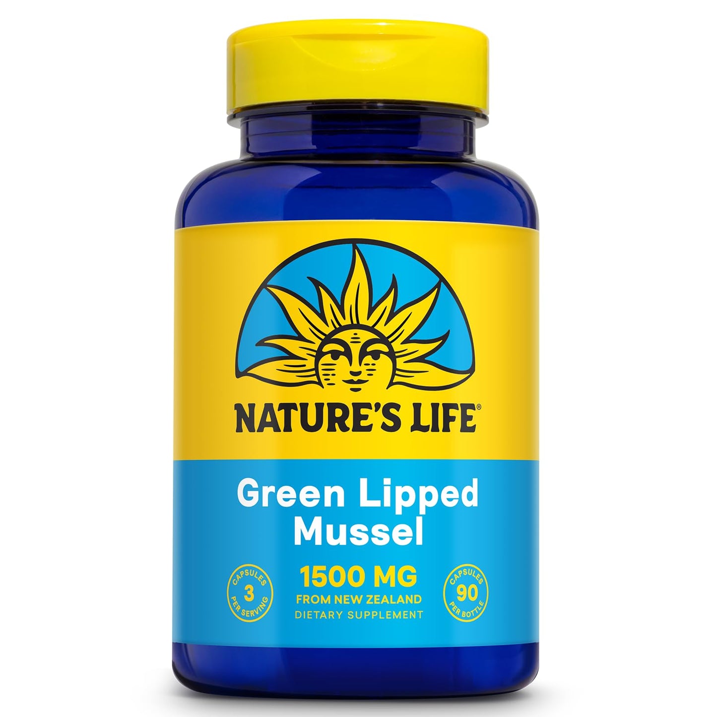 Nature's Life Green Lipped Mussel 1500 mg – NZ Omega-3 Joint & Immune Support | 90 Capsules, 30 Servings