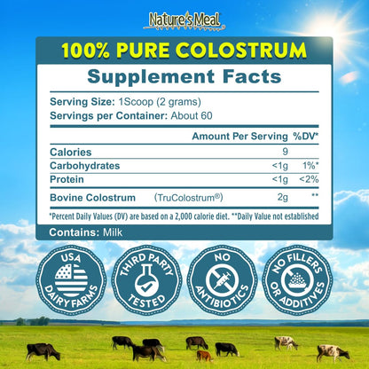 Nature’s Meal Colostrum Powder for Gut Health & Immunity