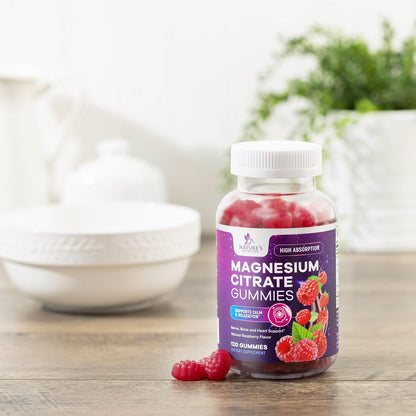 Magnesium Citrate Gummies - High-Absorption Vegan Supplement (120 Gummies)
