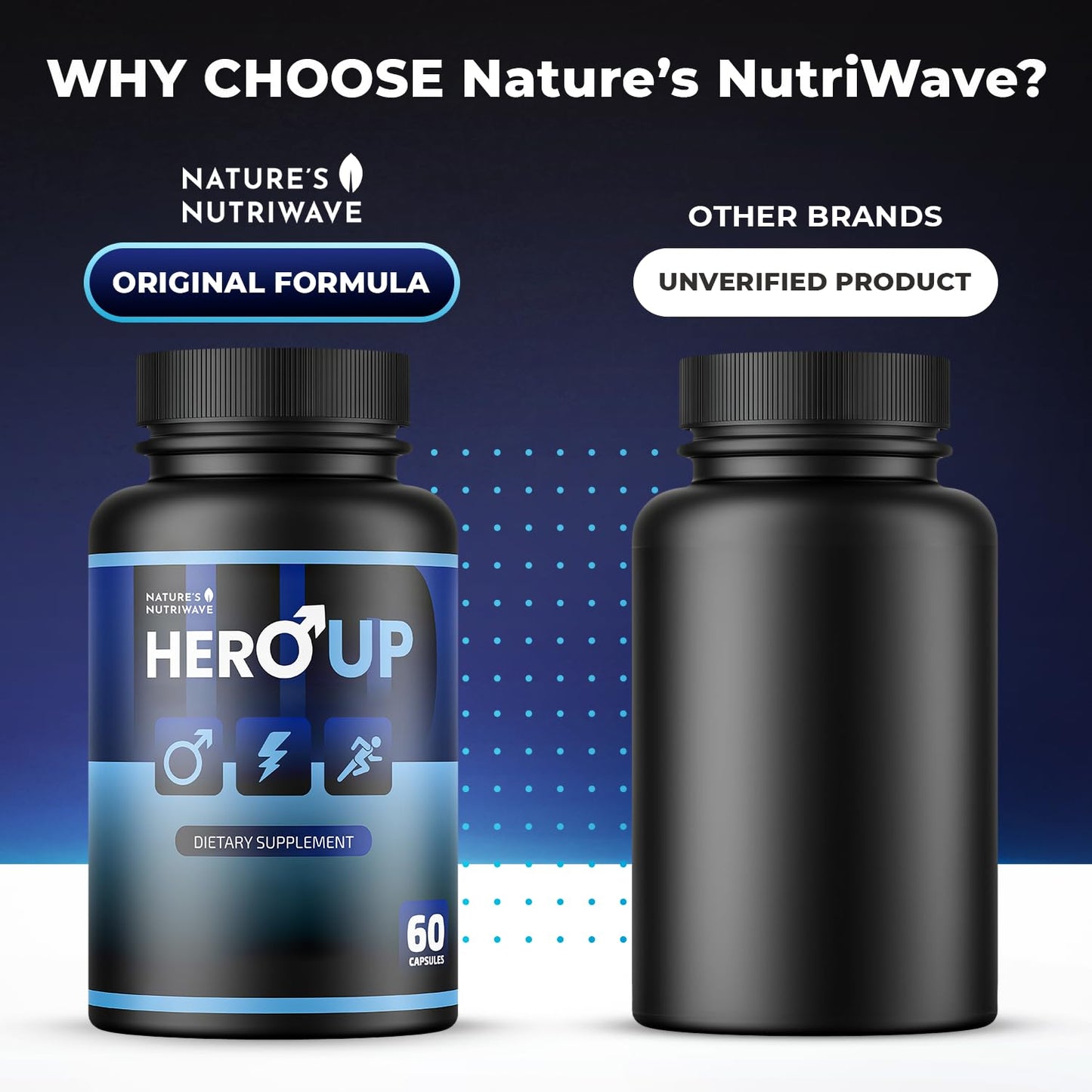 HeroUP by Nature’s NutriWave – Plant-Based Wellness, Non-GMO, Stimulant-Free | USA-Made 60 Capsules