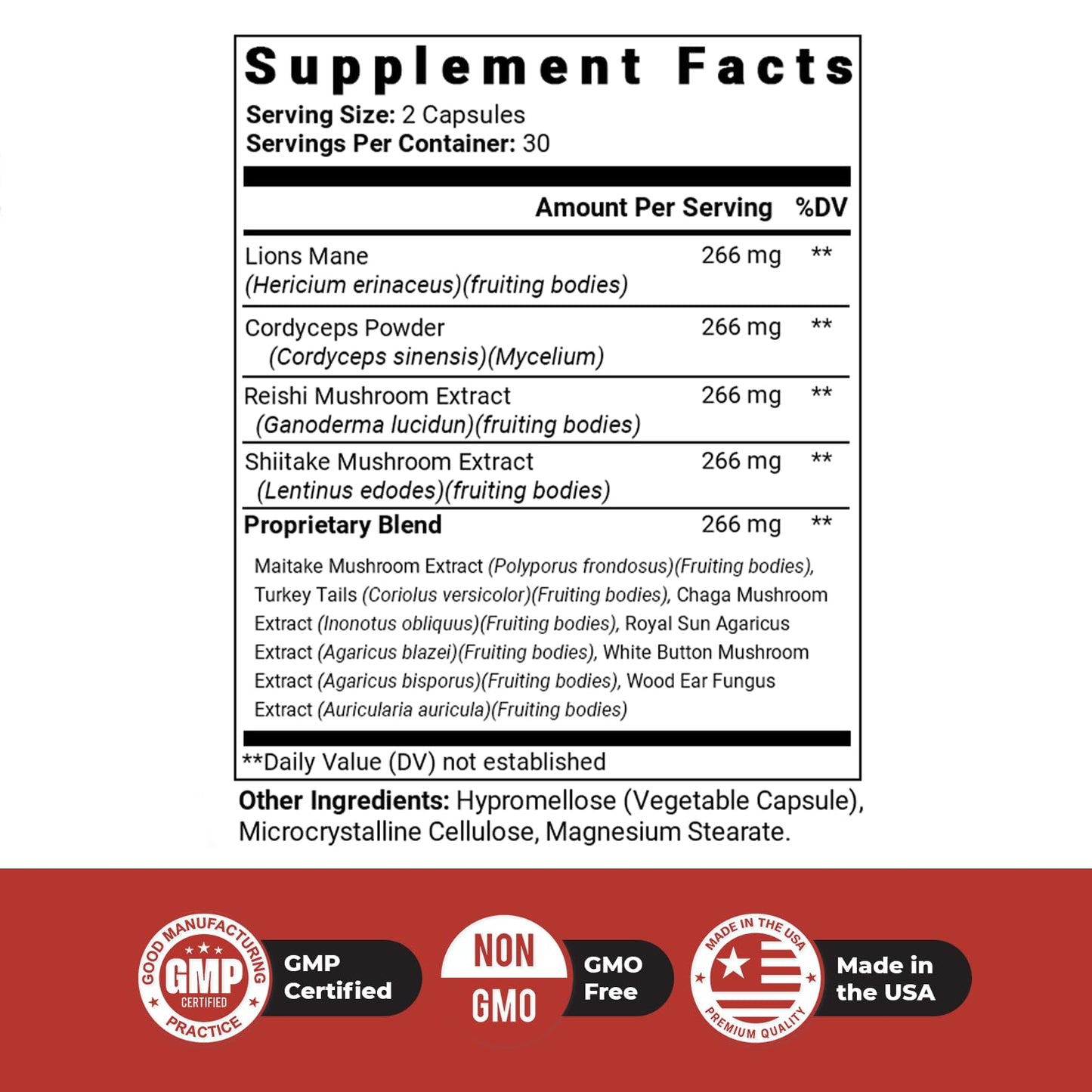 Nature's NutriWave Dr. Love Roar Lion's Mane Mushroom Supplement – Plant-Based, Vegan, Gluten-Free, USA Made