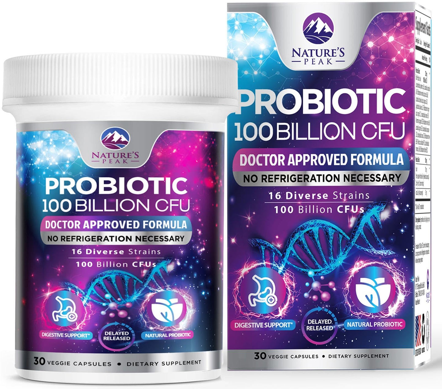 Nature's Peak Probiotics: 100B CFU, 16 Strains, 30 Capsules