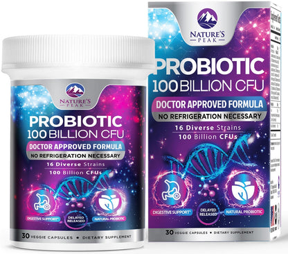 Nature's Peak Probiotics: 100B CFU, 16 Strains, 30 Capsules
