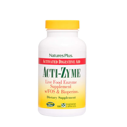 Natures Plus ActiZyme 180 Veg Caps – Digestive Enzymes & Probiotics