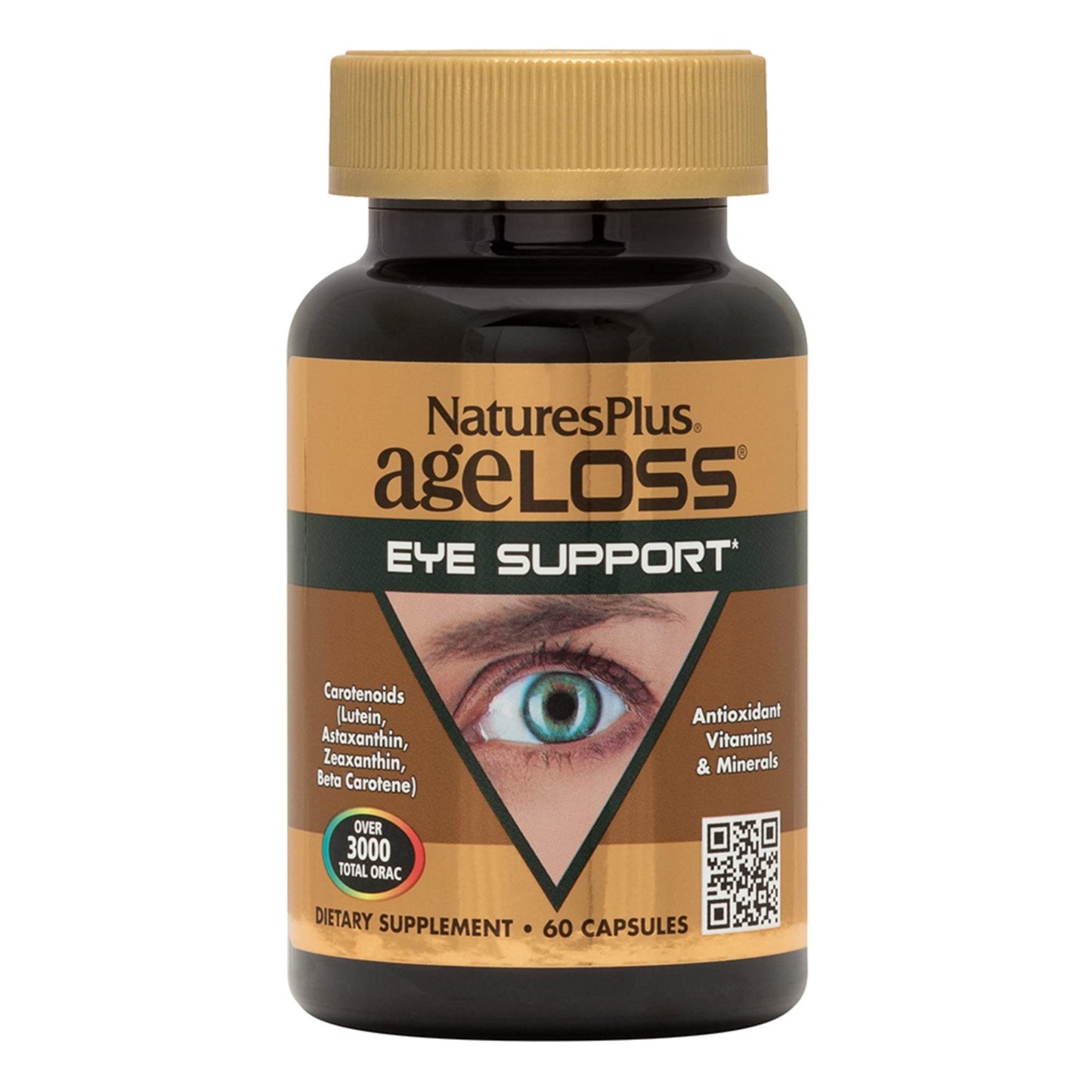 Nature's Plus AgeLoss Eye Support - 60 Capsules | Lutein, Astaxanthin & Zeaxanthin | Vegetarian