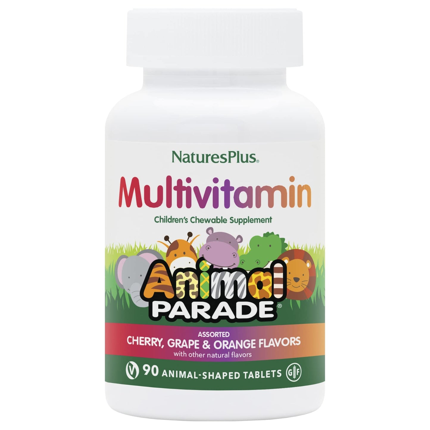 Natures Plus Animal Parade Kids Multivitamin – 90 Animal-Shaped Chewables