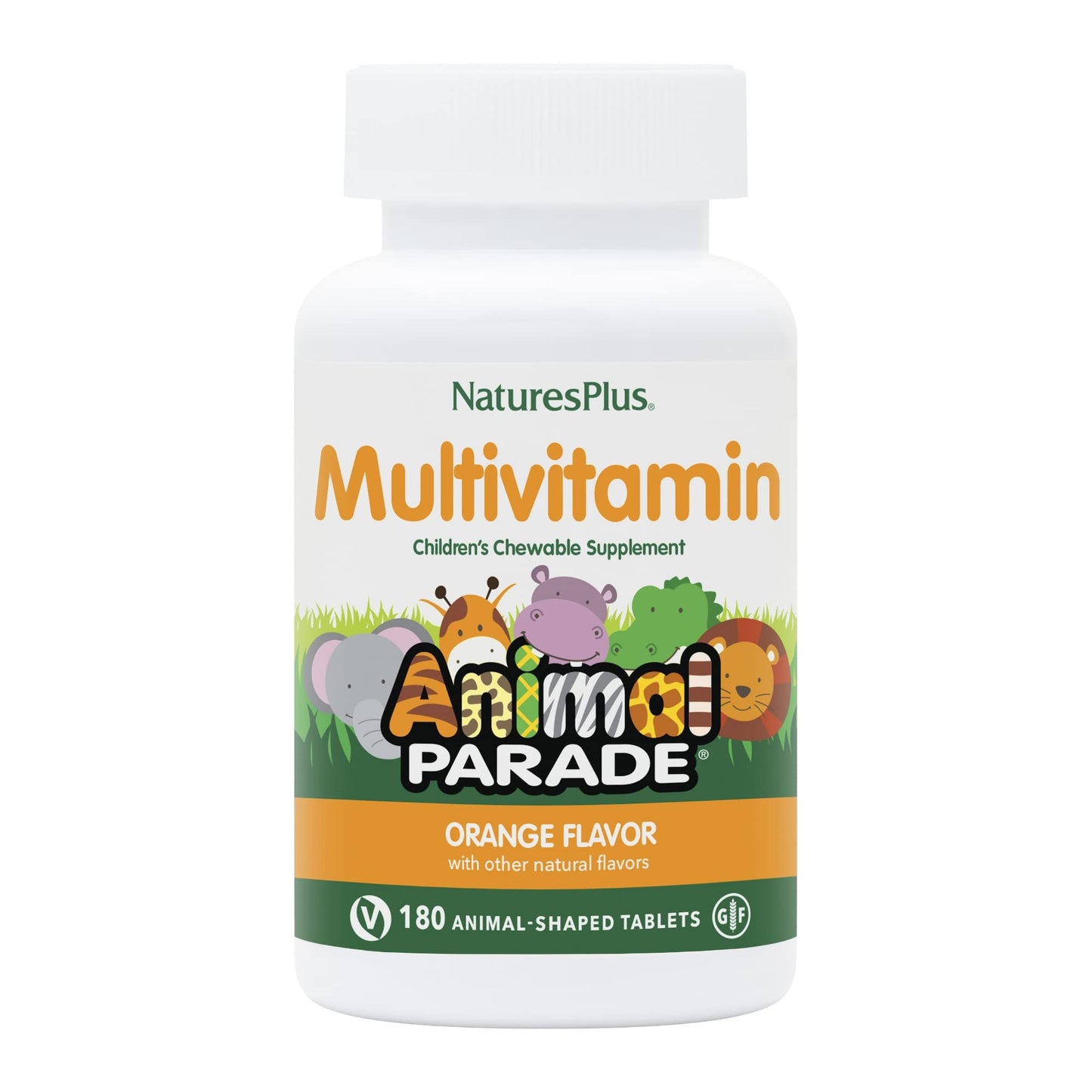 Natures Plus Animal Parade Kids Multivitamin - Orange Flavor, 180 Chewables