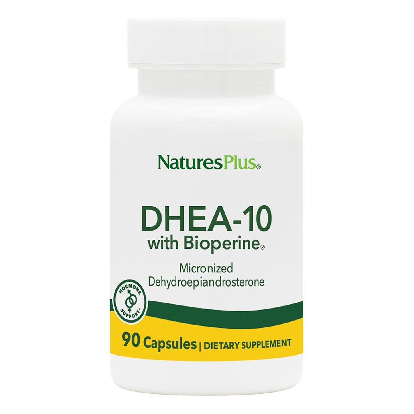 Natures Plus DHEA 10 with Bioperine - 10 mg, 90 Vegetarian Capsules | Gluten Free | 90 Servings