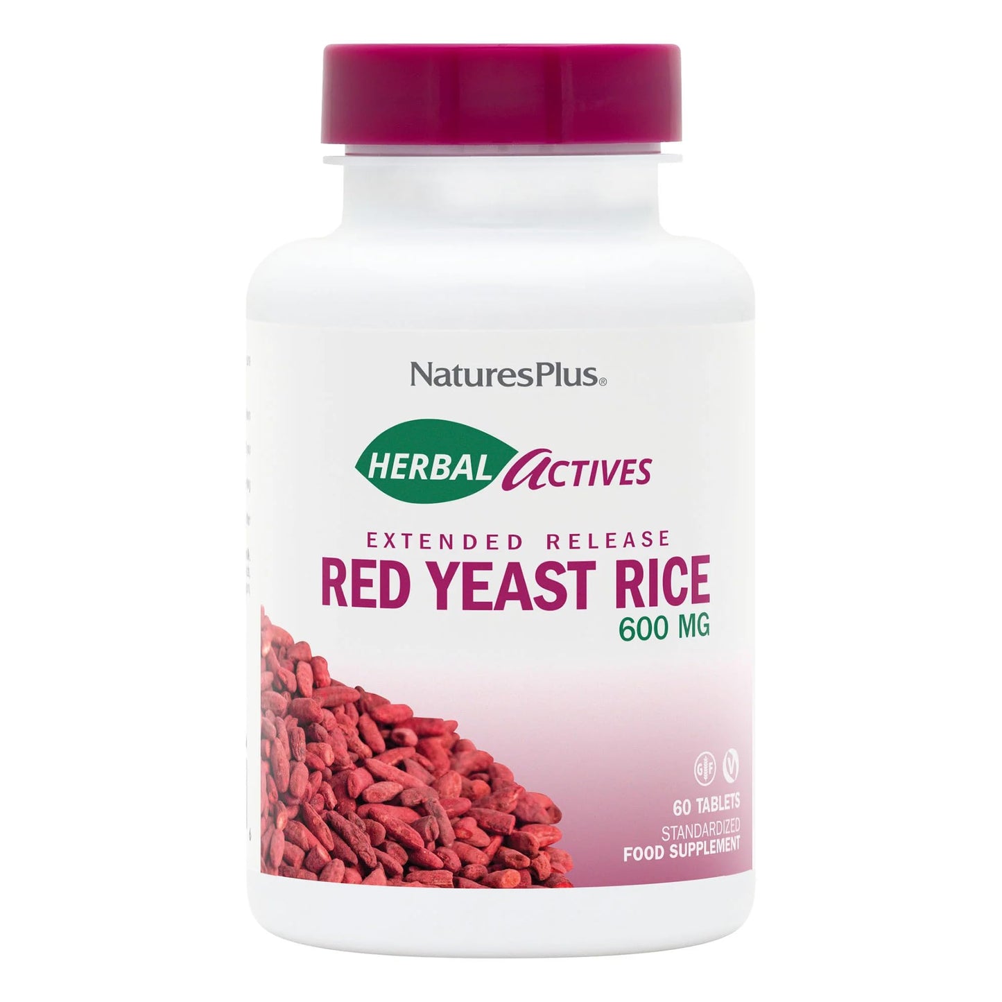 NaturesPlus Herbal Actives Red Yeast Rice Extended Release 600 mg – 120 Total Servings, Vegetarian & Gluten Free