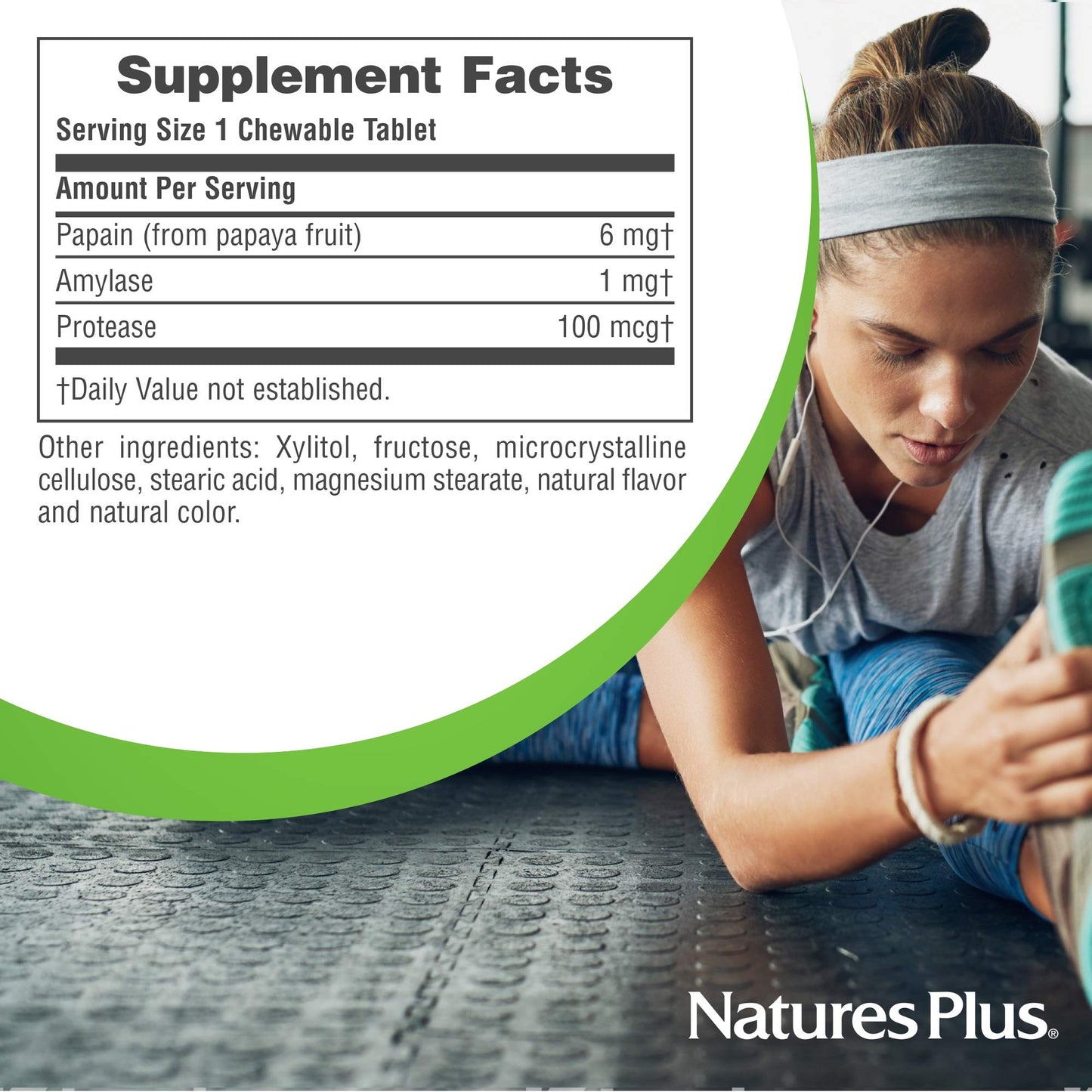 Natures Plus Papaya Enzyme - 6 mg Papain | All-Natural Digestive Aid (180 Chewables)