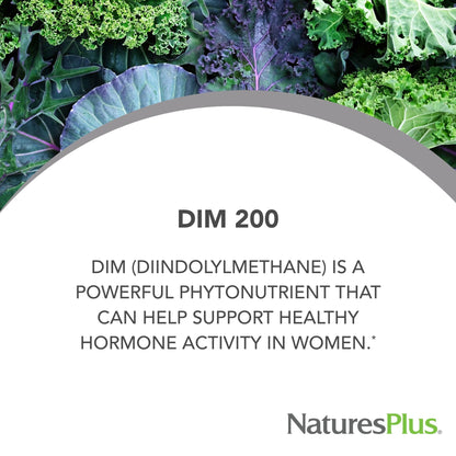 Natures Plus PRO DIM 200 mg - 60 Capsules | Supports Estrogen Balance | Vegan & Gluten Free