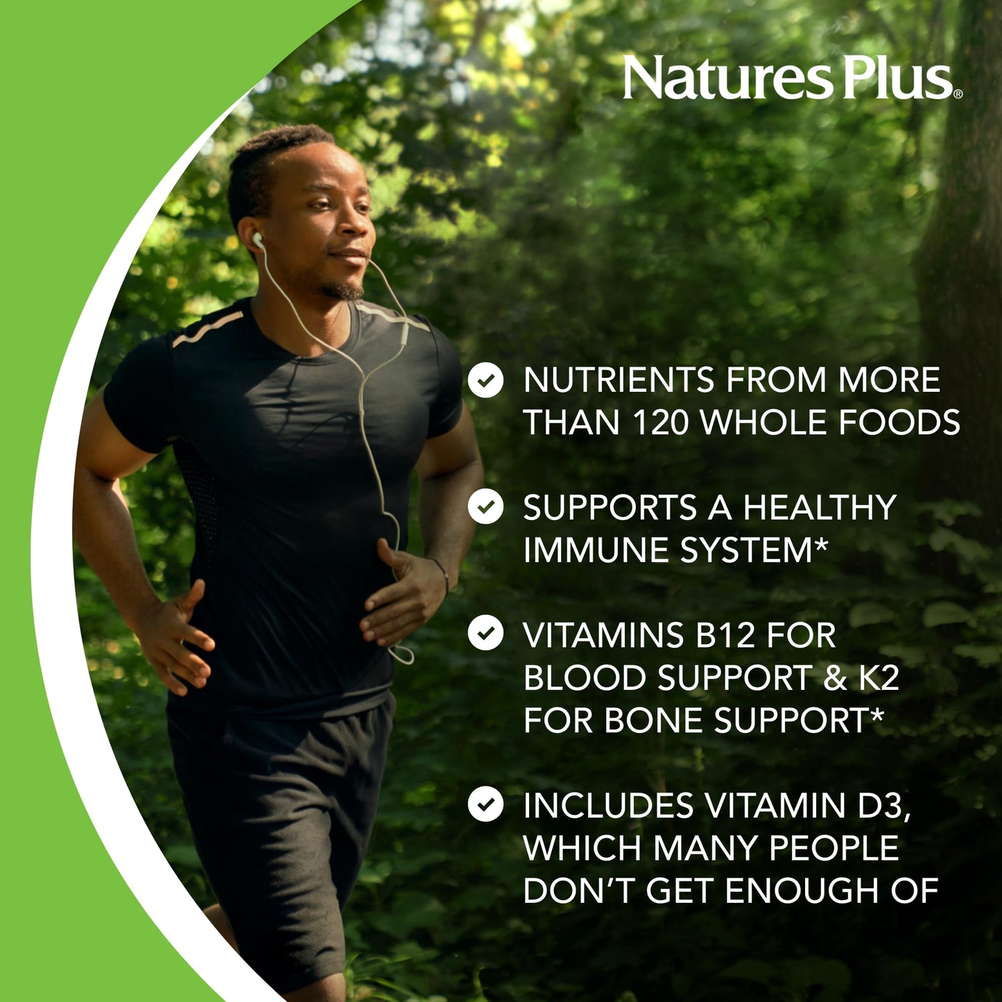 NaturesPlus Source of Life Gold Multivitamin – 180 Tablets, Blood & Bone Support, Immune Health | 60 Servings