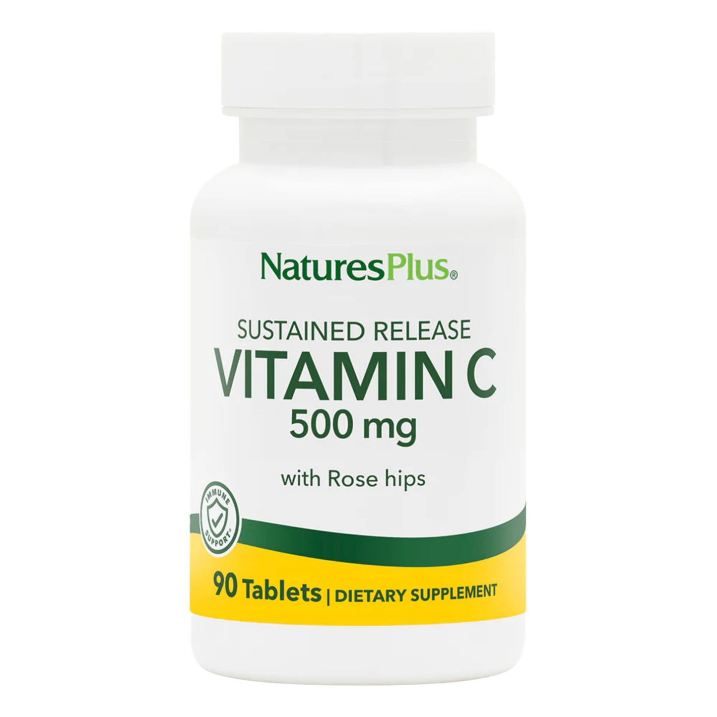Natures Plus Vitamin C with Rose HIPS – 500 mg, 90 Veg Tablets | Corn-Free, Gluten-Free