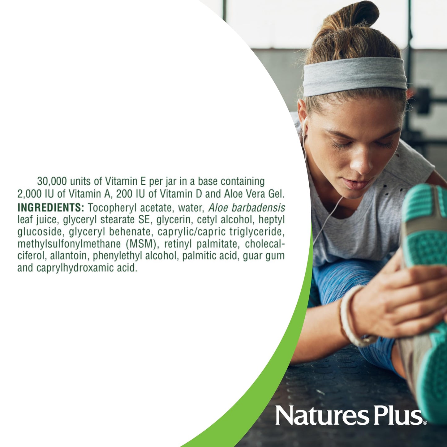Natures Plus Vitamin E Cream – 30,000 IU, 2.2 oz | Moisturizes Dry Skin | Vegan & Paraben-Free