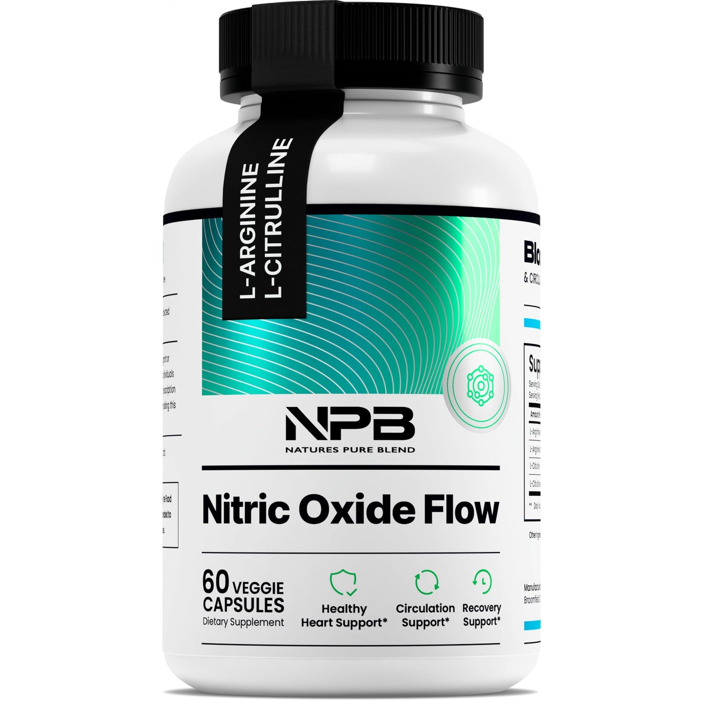 Nature's Pure Blend Nitric Oxide for Men – L-Arginine & L-Citrulline, Circulation & Endurance