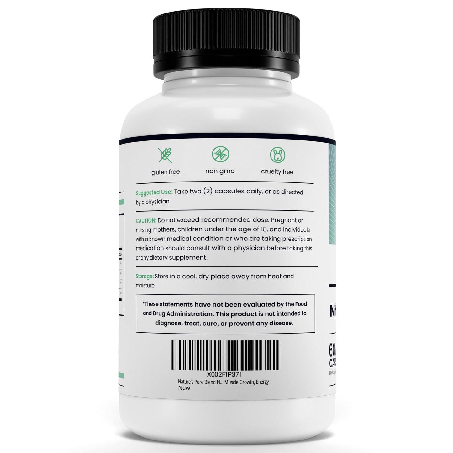 Nature's Pure Blend Nitric Oxide for Men – L-Arginine & L-Citrulline, Circulation & Endurance