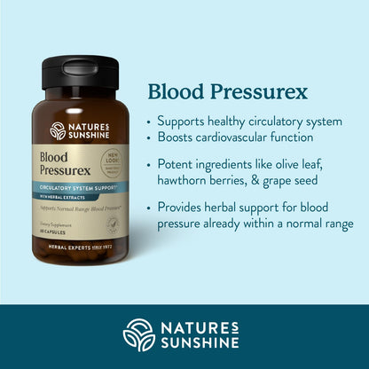 Nature's Sunshine Blood Pressurex 60 Capsules – Supports Normal Blood Pressure Range