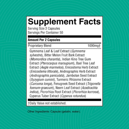 Nature's Sunshine Blood Sugar Formula, 100 caps | Herbal Blood Sugar Support