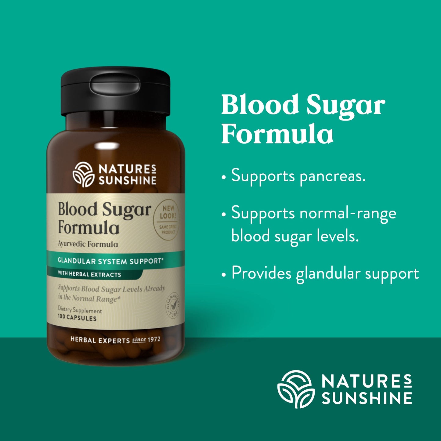 Nature's Sunshine Blood Sugar Formula, 100 caps | Herbal Blood Sugar Support