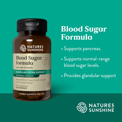 Nature's Sunshine Blood Sugar Formula, 100 caps | Herbal Blood Sugar Support