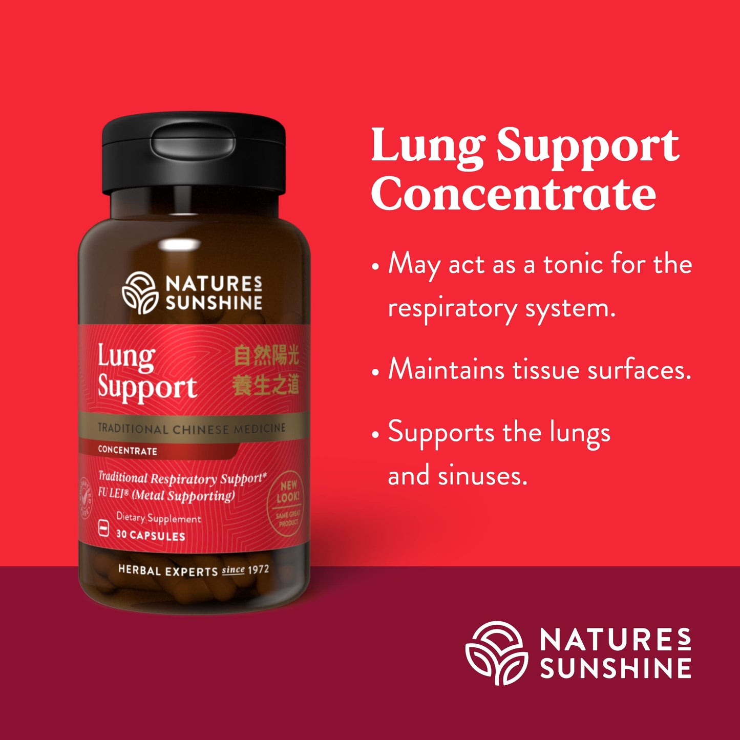 Nature's Sunshine Lung Support Chinese TCM Concentrate - 30 Capsules