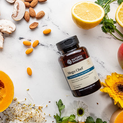 Nature's Sunshine Mega-Chel 120 Tablets – Complete Vitamin with Antioxidants, Herbs & Minerals for Circulatory Support