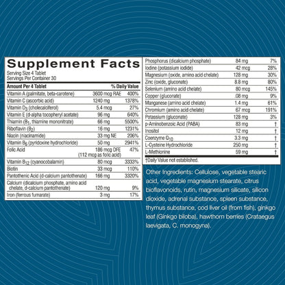 Nature's Sunshine Mega-Chel 120 Tablets – Complete Vitamin with Antioxidants, Herbs & Minerals for Circulatory Support