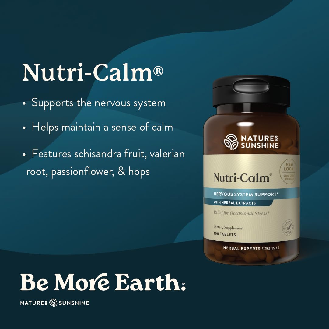 Nature's Sunshine Nutri-Calm – Herbal Stress Relief & Mood Support Supplement (100 Count)