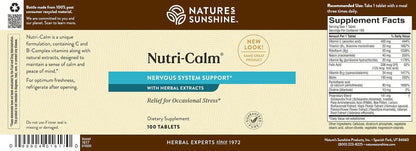 Nature's Sunshine Nutri-Calm – Herbal Stress Relief & Mood Support Supplement (100 Count)