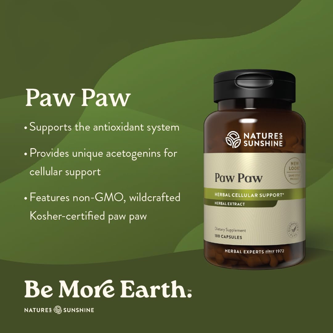 Nature's Sunshine Paw Paw Cell-Reg, 180 Capsules | 50+ Acetogenins for Selective Cellular Support