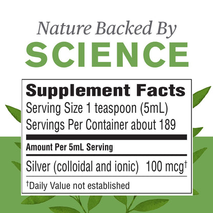 Nature's Sunshine Silver Shield Liquid 32 oz | Aqua Sol Colloidal Silver for Immune Support