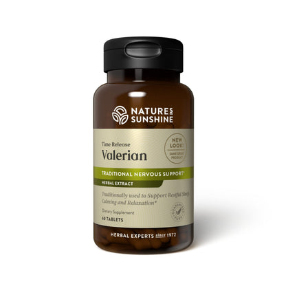 Nature's Sunshine Valerian Root Extract Time Release - 60 Capsules | Sleep & Relaxation