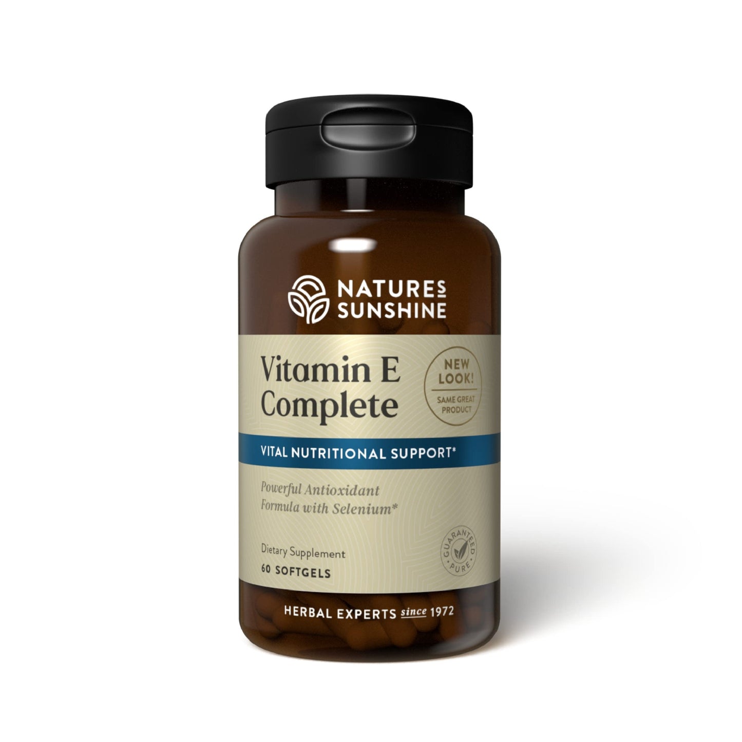 Nature's Sunshine Vitamin E Complete with Selenium | 60 Softgels – All Eight Vitamin E Molecules