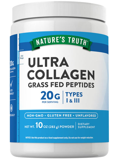 Nature's Truth Collagen Peptides Powder Unflavored - Grass-Fed Type I & III, 10 oz
