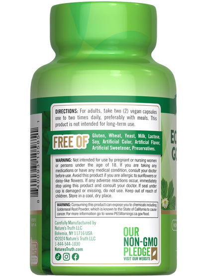 Nature's Truth Echinacea Goldenseal Capsules 1400mg - 100ct | Vegan & Gluten Free