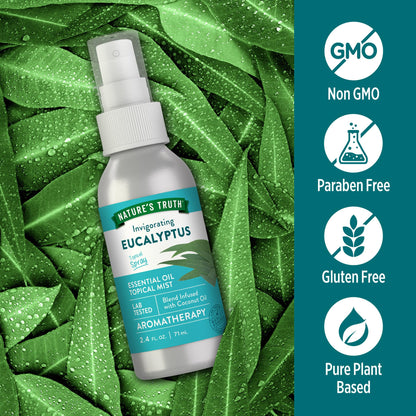 Nature's Truth Eucalyptus Mist Spray 2.4 oz – Pure Eucalyptus Oil for Aromatherapy