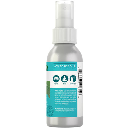 Nature's Truth Eucalyptus Mist Spray 2.4 oz – Pure Eucalyptus Oil for Aromatherapy