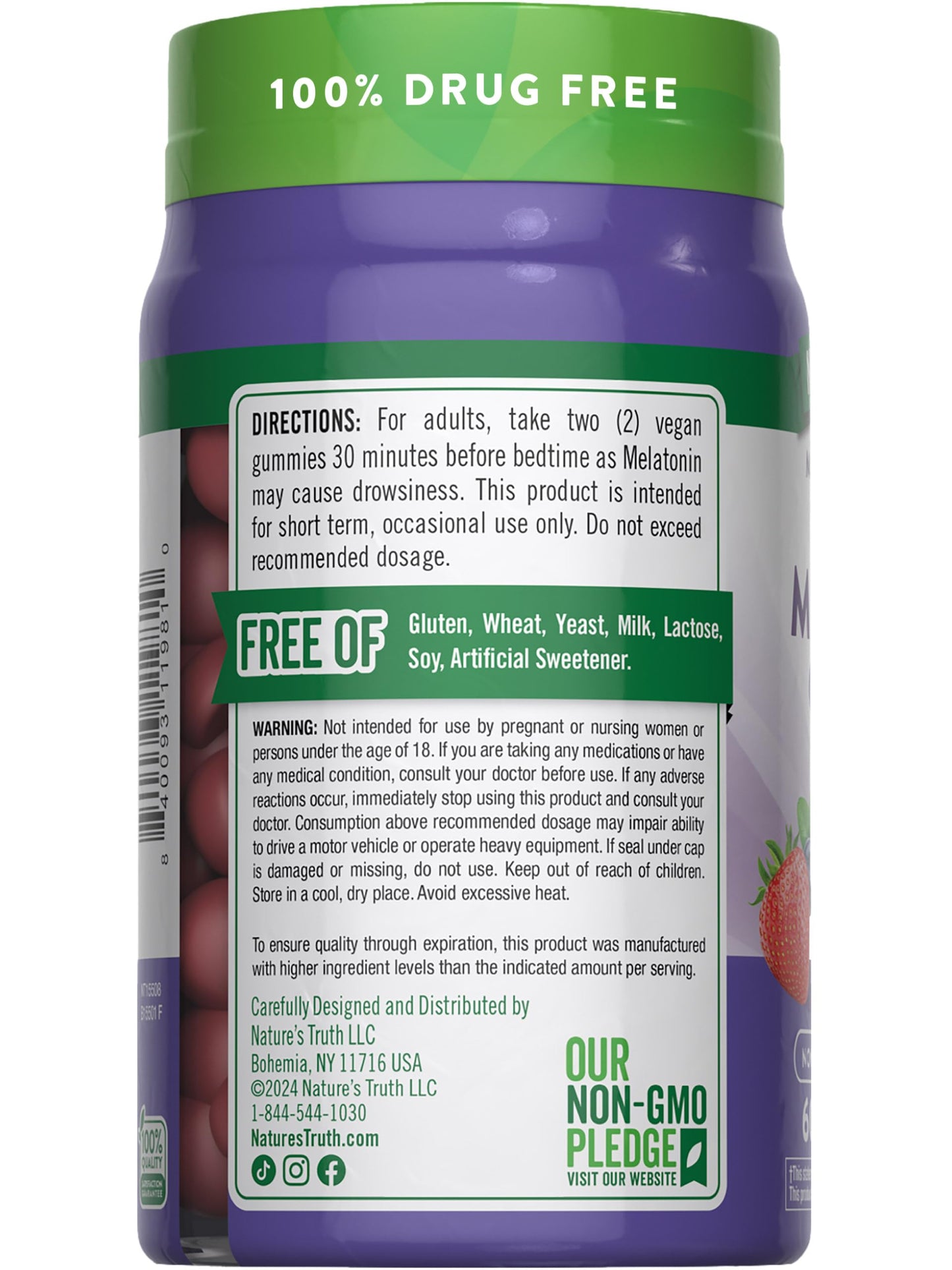 Nature's Truth Melatonin Gummies 12 mg | Mixed Berry – Vegan, Non-GMO & Gluten Free