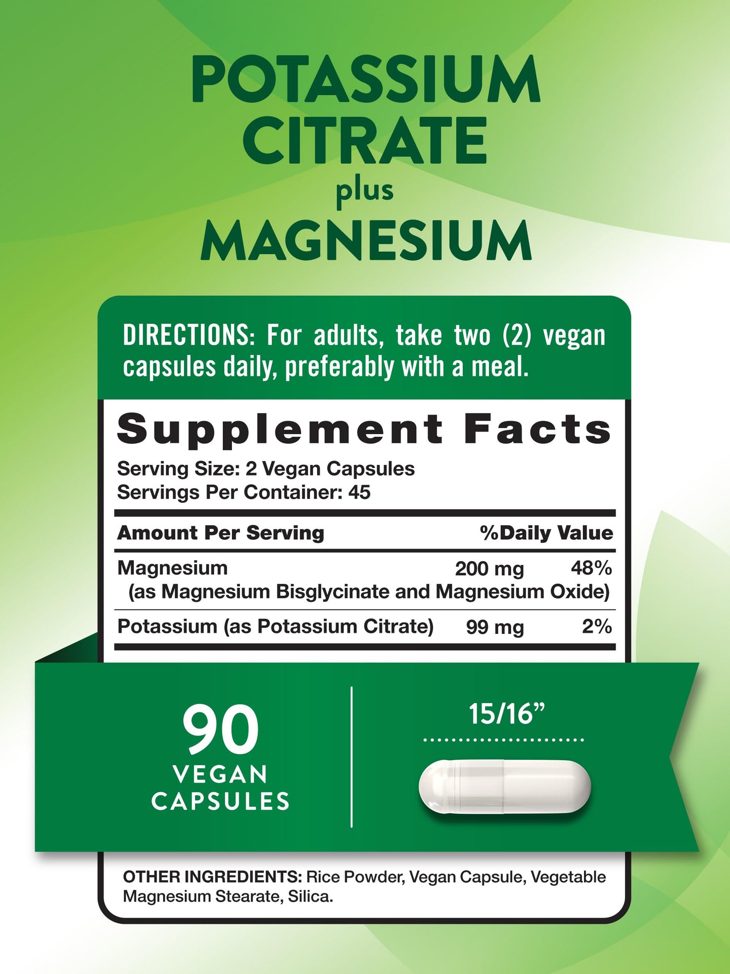 Nature’s Truth Potassium Citrate + Magnesium Capsules – 90 Count | Vegan, Non-GMO, Gluten Free