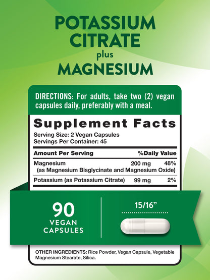 Nature’s Truth Potassium Citrate + Magnesium Capsules – 90 Count | Vegan, Non-GMO, Gluten Free