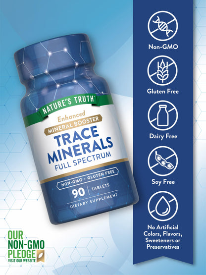 Nature's Truth Trace Minerals with Iodine – 90 Tablets | Enhanced Mineral Booster | Non-GMO & Gluten Free