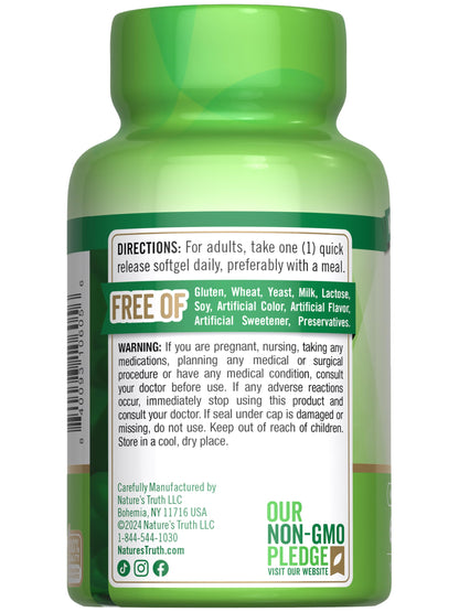 Nature's Truth Vitamin E Softgels 1000 IU - 60 Count | Non-GMO & Gluten Free