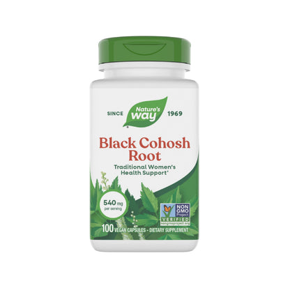 Nature's Way Black Cohosh Root – 540 mg per Serving, 100 Capsules, Non-GMO Project Verified