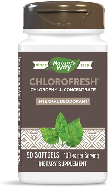 Nature's Way Chlorofresh Internal Deodorant - Chlorophyll Concentrate, 90 Softgels