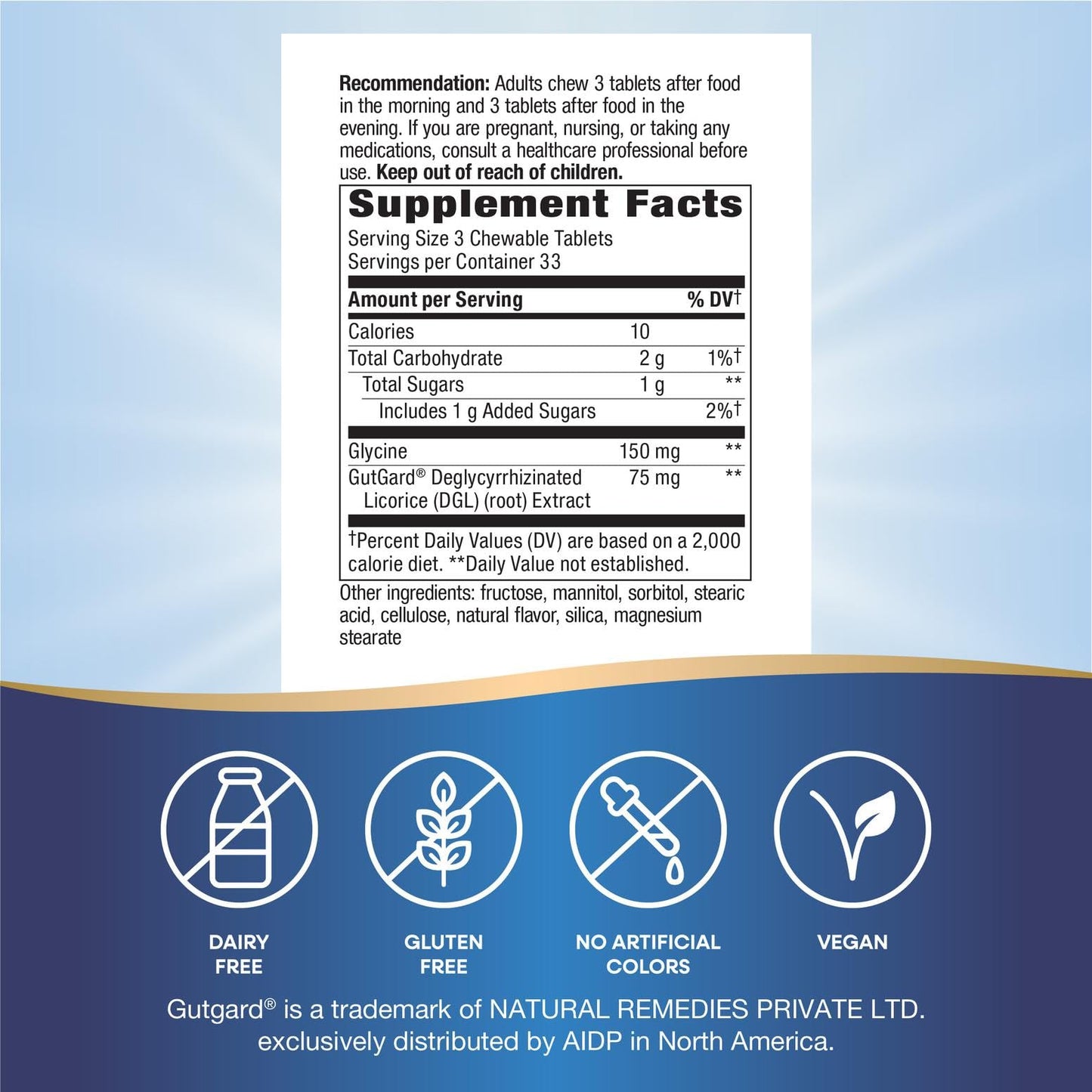 Nature's Way DGL Chewable Tablets – Soothing Digestive Relief*, Gluten Free, 100 Tablets