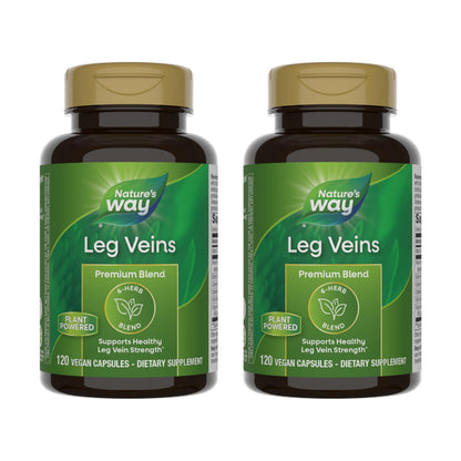 Nature's Way Leg Veins – 6-Herb Vegan Formula with Horse Chestnut, 120 Capsules (2-Pack)