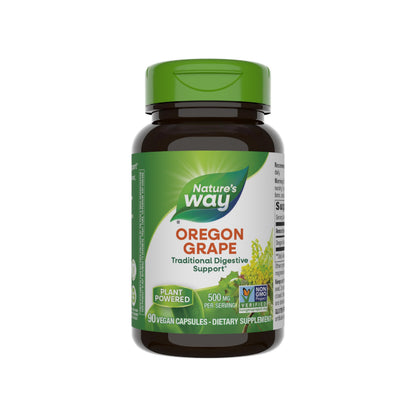 Nature's Way Oregon Grape - Traditional Digestive Support Supplement, 500 mg per Serving | 90 Vegan Capsules