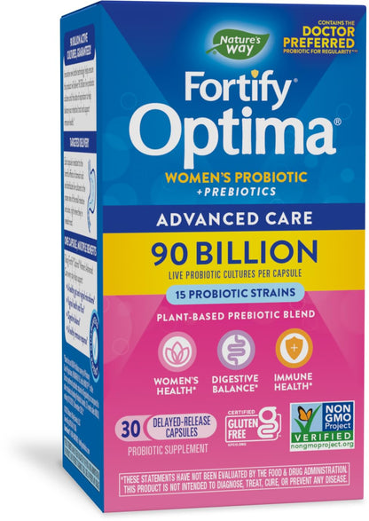 Nature's Way Primadophilus Optima Women's Probiotics 90B CFU - 30 Vegetarian Capsules
