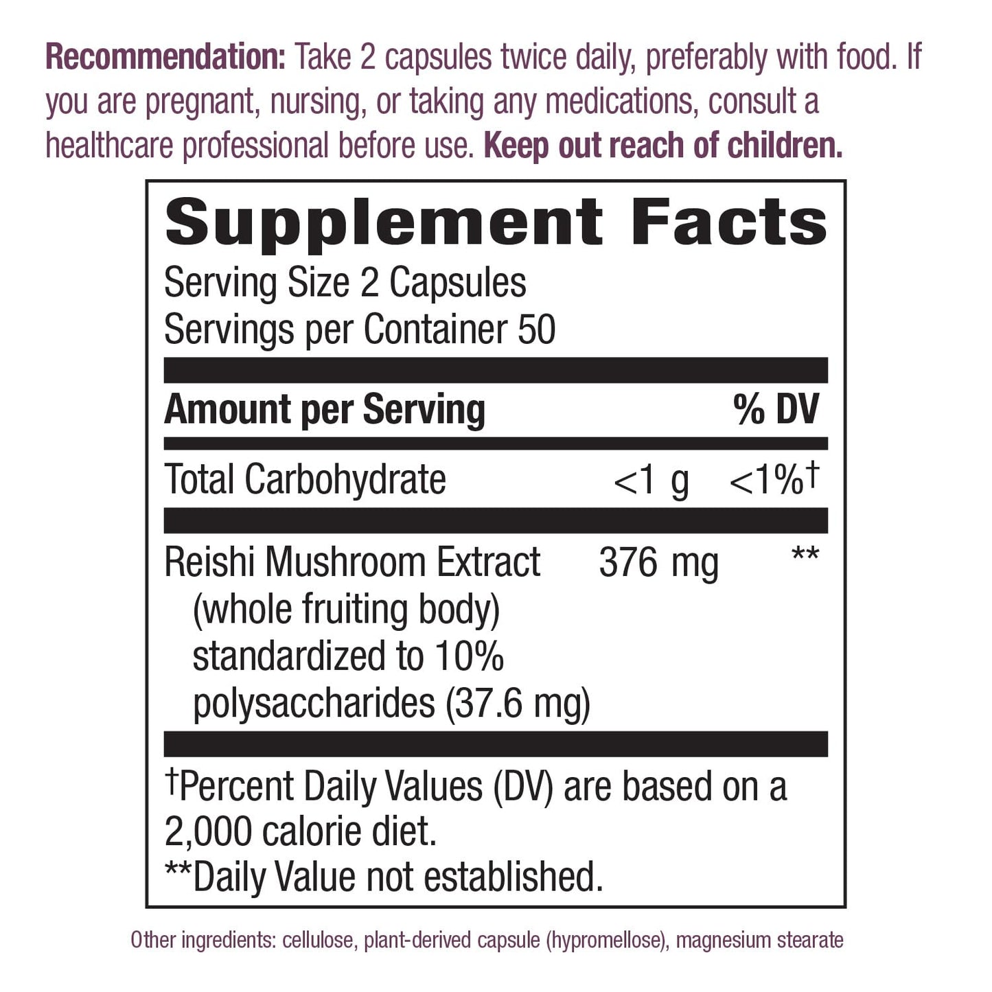 Nature's Way Reishi Mushroom - Immune Support, Adaptogenic, Non-GMO Project Verified, 100 Capsules